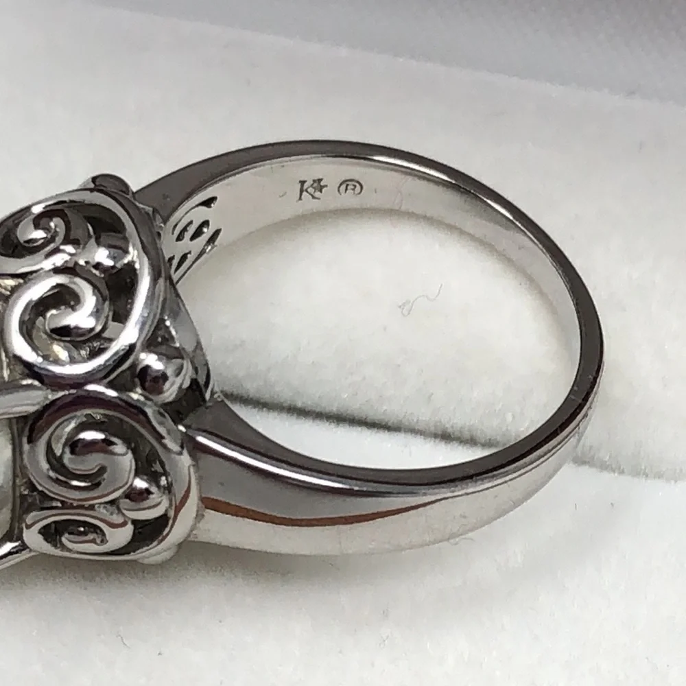 Moissanite Fire Ring Vintage Style Engagement Solitaire Platineve Size 6